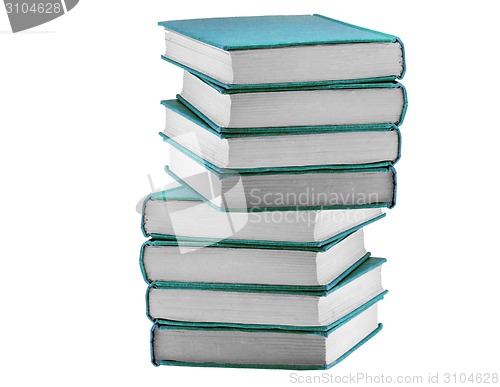 Image of Books in blue cover isolated on white