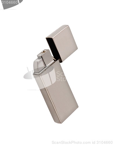 Image of Silver metal lighter isolated on white