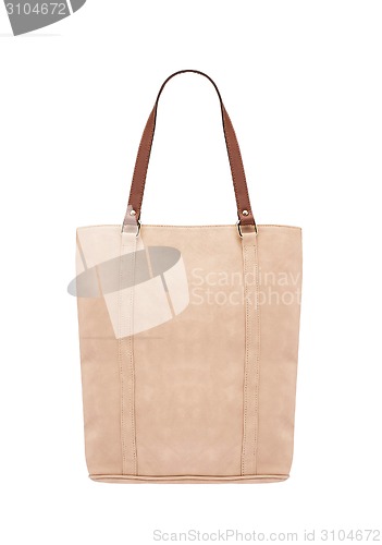 Image of Woman creamy leather bag