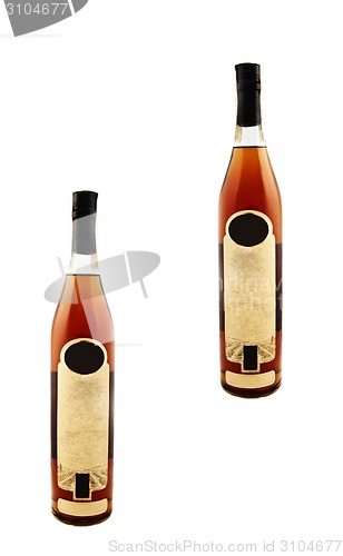 Image of Cognac bottles isolated
