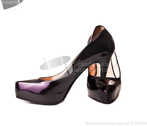 Image of black female shoes isolated
