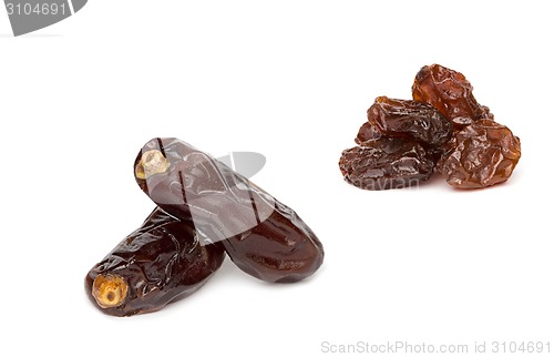 Image of dried dates on white background