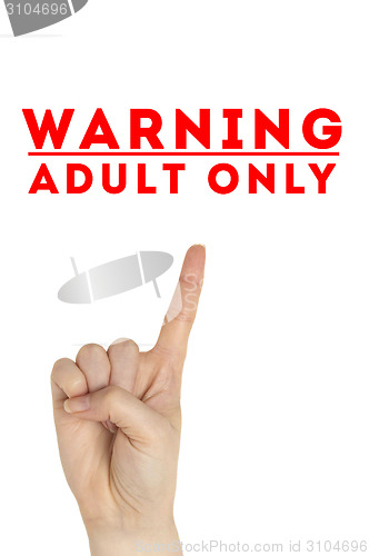 Image of Open hand raised Adults Only sign painted