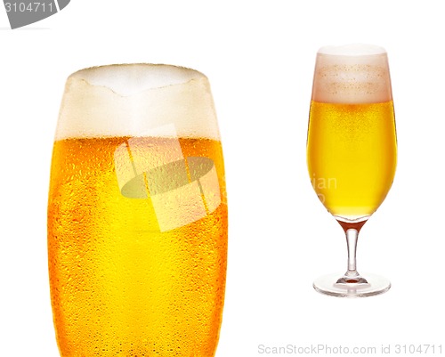 Image of Cold glass of beer close up