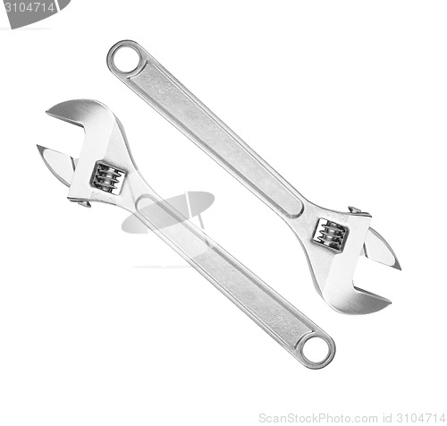 Image of Metal spanner isolated on white background