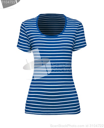 Image of blue and white striped t-shirt