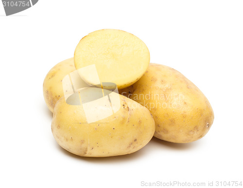 Image of potato isolated on white background close up