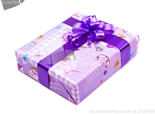 Image of gift box with big bow ribbon