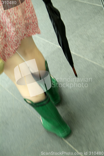 Image of woman in waterproof wellington boot