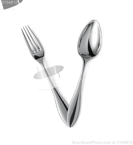 Image of spoon and fork isolated