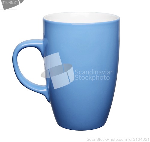 Image of Blue cup on white background