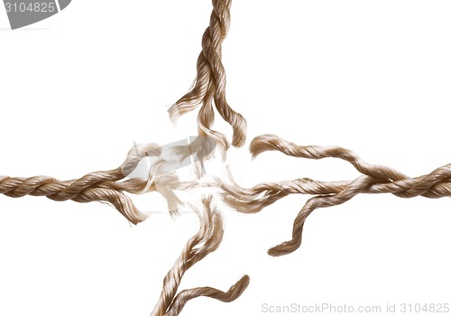 Image of Frayed rope isolated