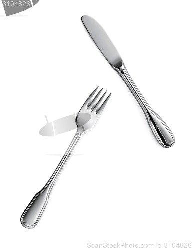 Image of Fork and knife isolated