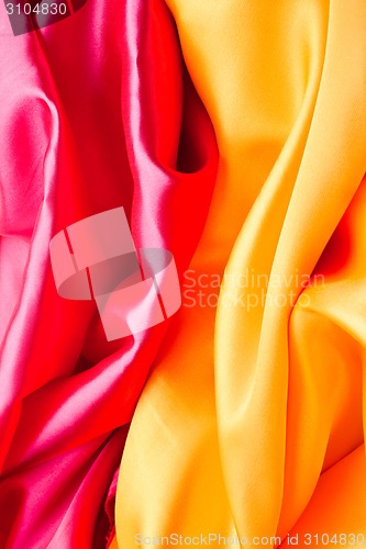 Image of Silk background in red and yellow colors