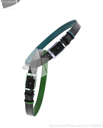 Image of leather male belts isolated