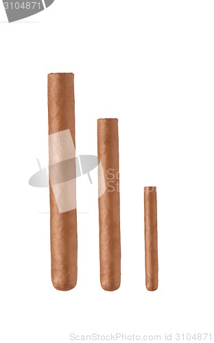 Image of three cigars on white background