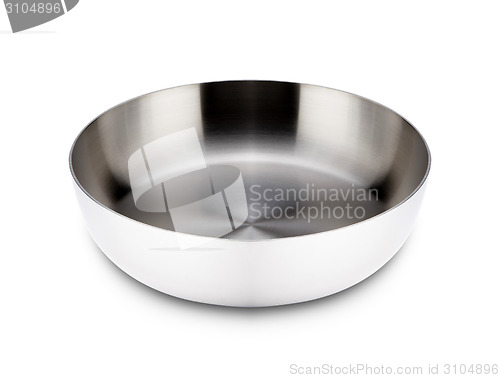 Image of Bowl from stainless steel on white background