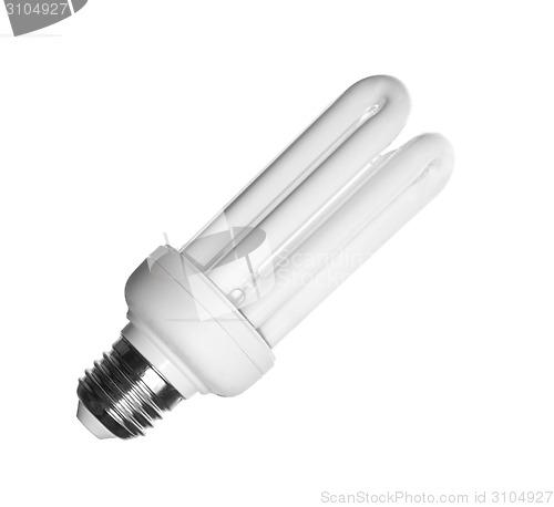 Image of Energy saving compact fluorescent light bulb isolated