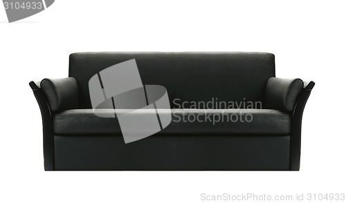 Image of black sofa isolated on white