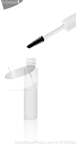 Image of white mascara for eyes isolated