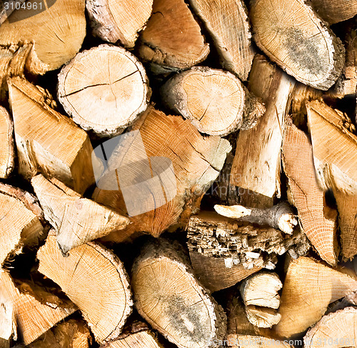 Image of Pile of wooden logs background