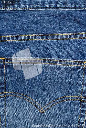 Image of Blue jeans background with a pocket