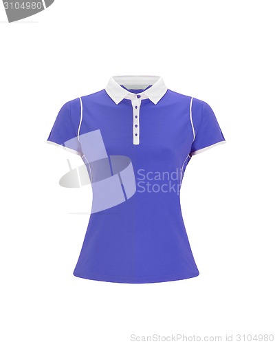 Image of blue polo t-shirt on white background