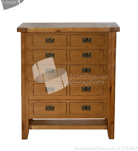 Image of Chest of Drawers isolated with clipping path