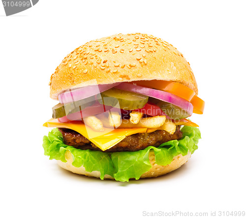 Image of hamburger isolated on white
