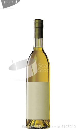 Image of Full wine bottle isolated on white background