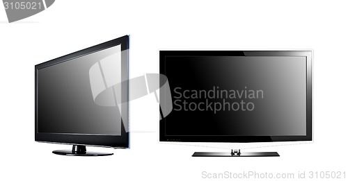 Image of two LCD high definition flat screen TV
