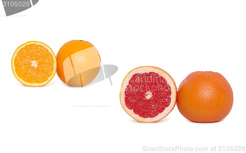 Image of ripe orange with grapefruit