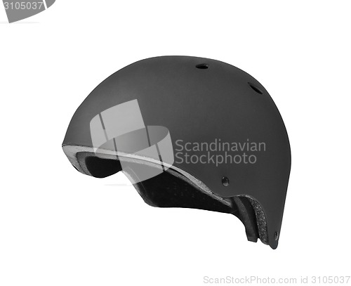 Image of Black open face motorcycle helmet 