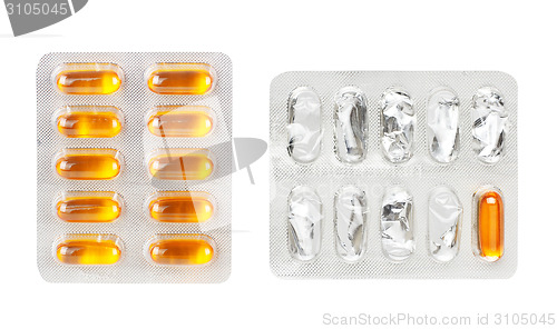 Image of Pills in blister packs as a background