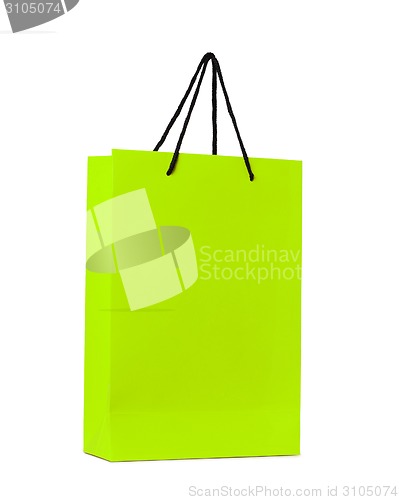 Image of green shopping bag isolated