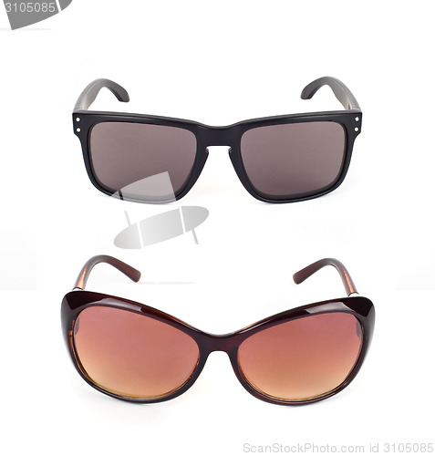 Image of two sunglasses isolated against a white background