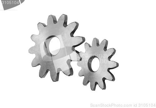 Image of Metal gears isolated on white