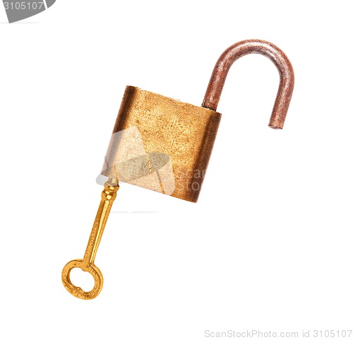 Image of Key with lock isolated