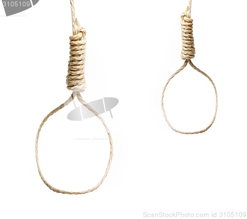 Image of nooses isolated on white