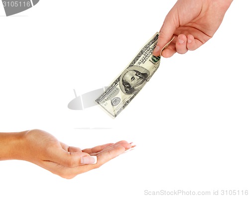 Image of Hand giving money