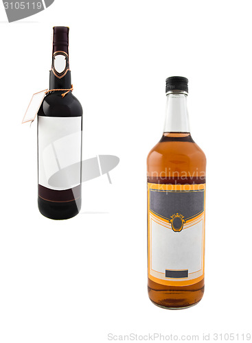 Image of wine bottle isolated over white background