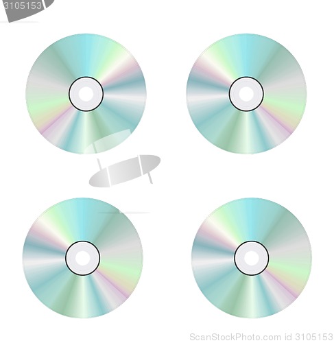 Image of compact discs on a white background
