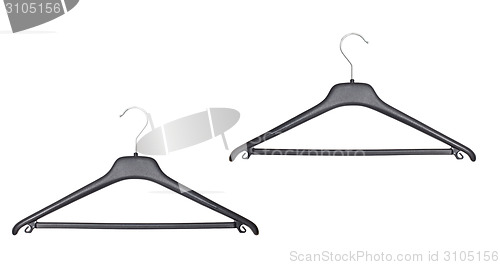 Image of two coat hangers isolated on white