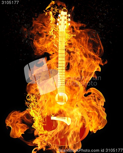 Image of Burning electric guitar 