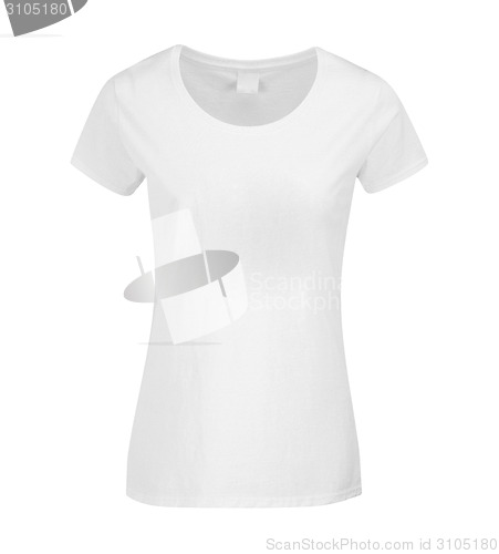 Image of white T-shirt isolated on white background