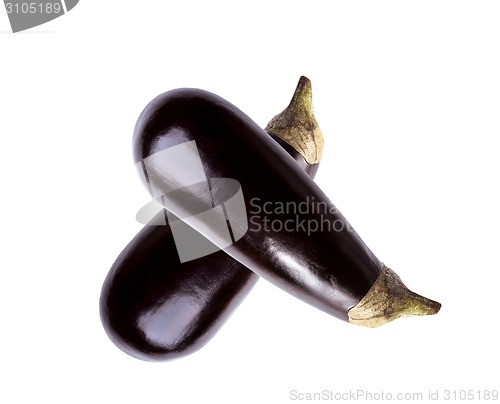 Image of eggplants isolated on white