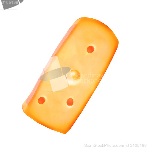 Image of cheese isolated on white