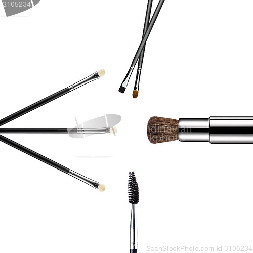 Image of Set of professional makeup brushes