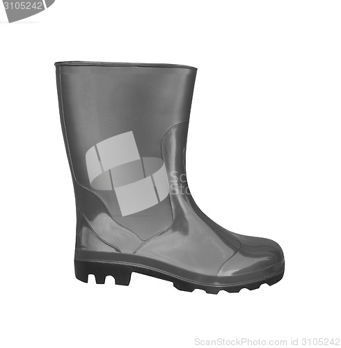 Image of Rubber boot on white background