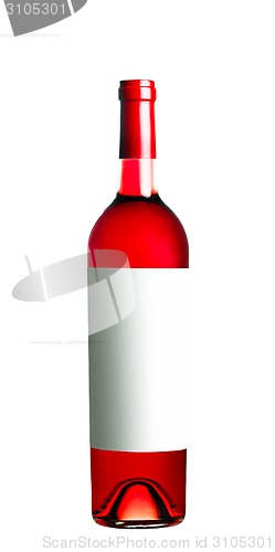 Image of red wine in bottle isolated on white